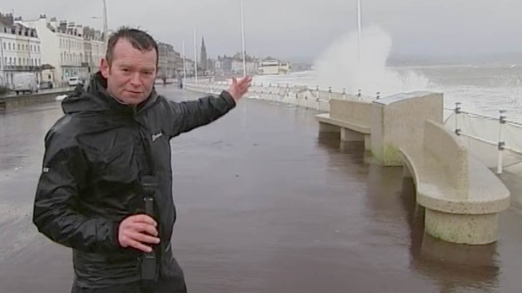 UK storms wild seas soak Weymouth Channel 4 News