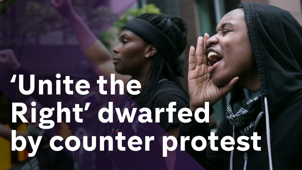 ‘Unite the Right’ counter-protest draws thousands – Channel 4 News