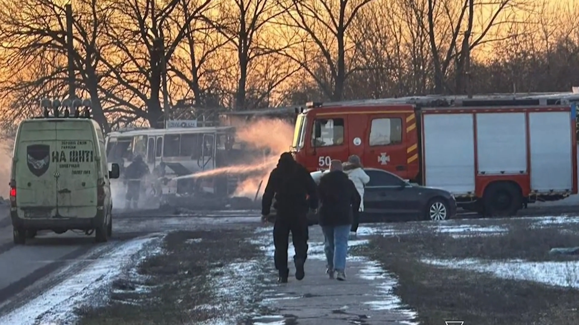 Russian drone strike on Ukraine bus kills 15